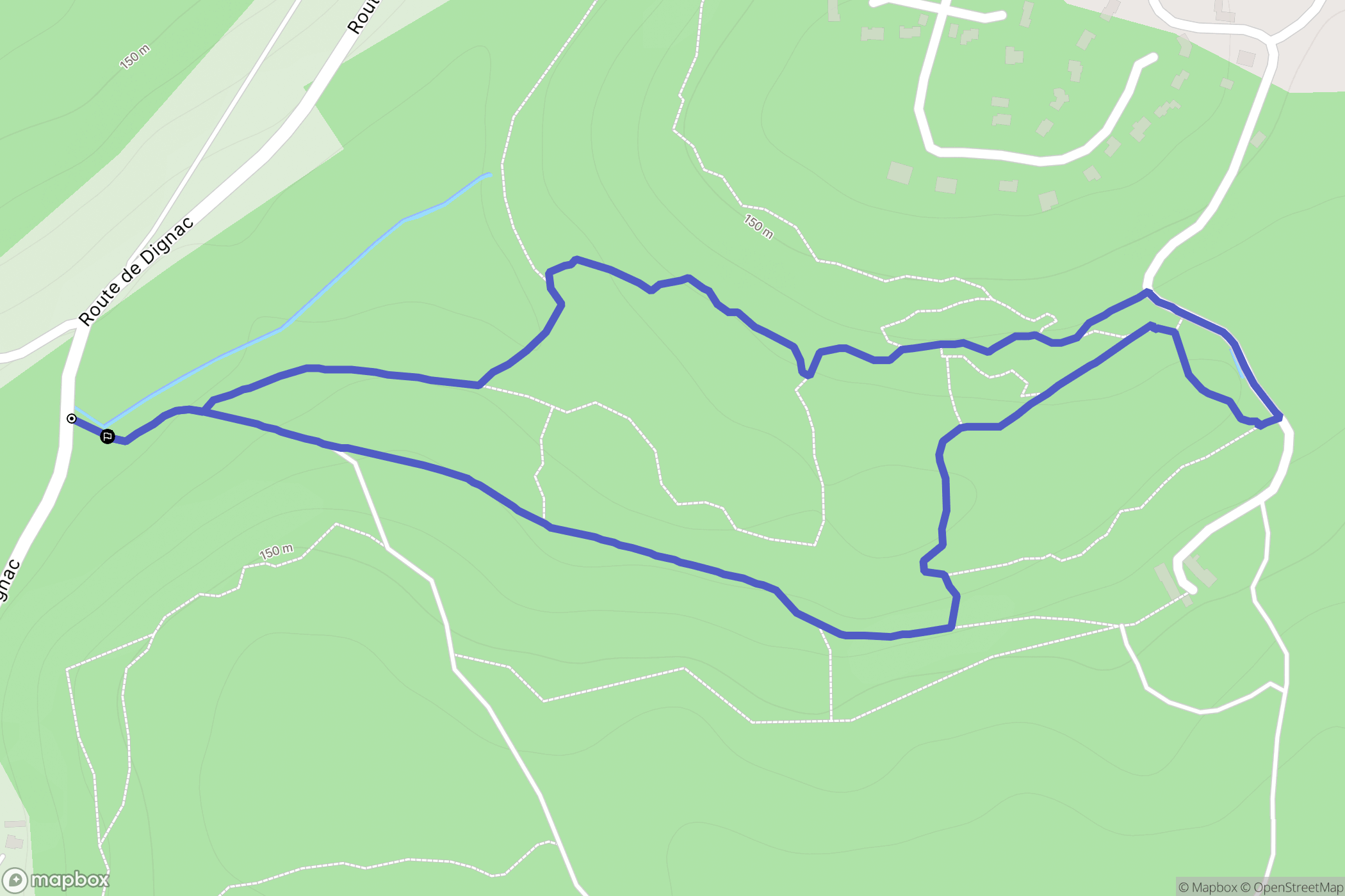 Sers : carte du parcours de randonnée - France