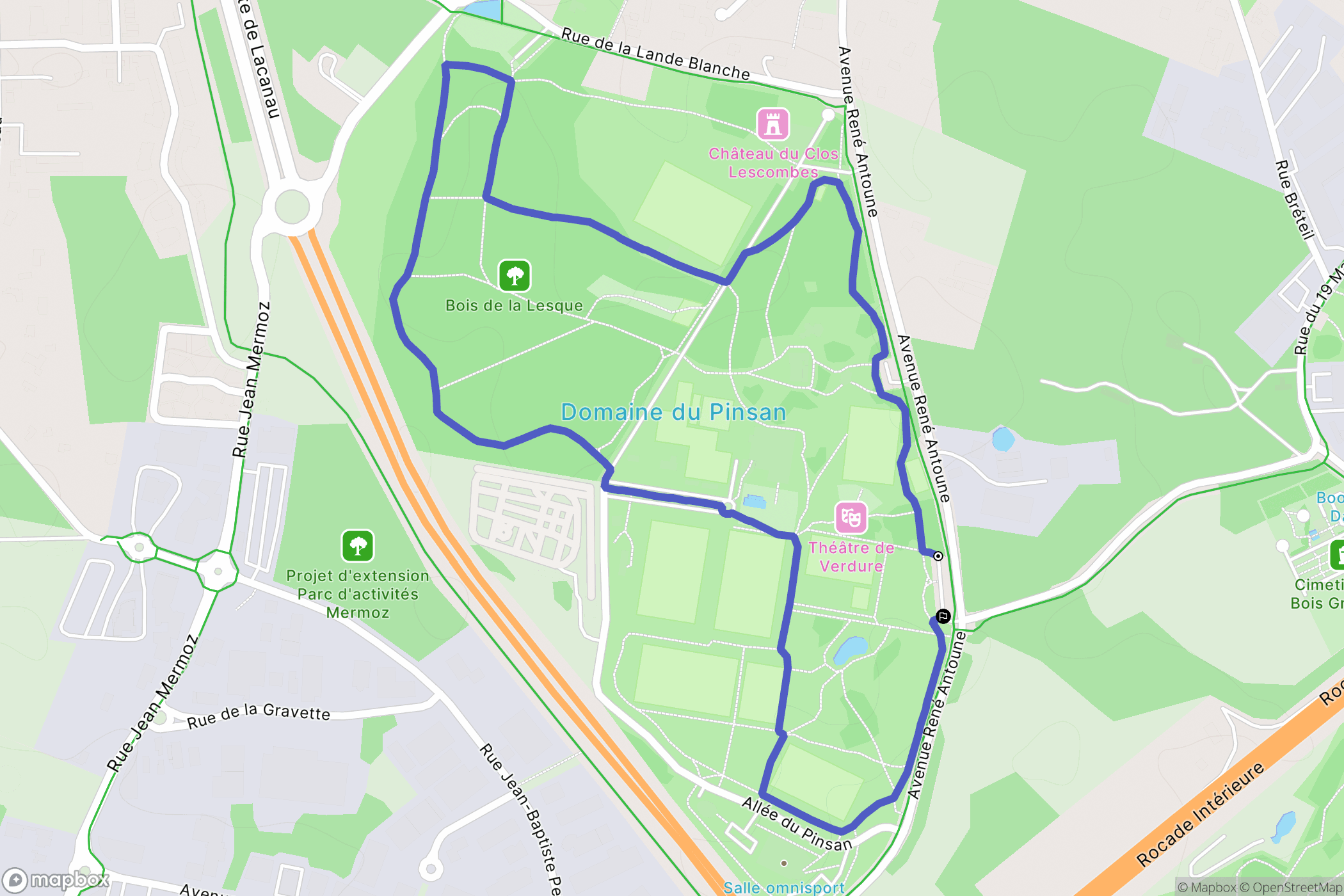 Eysines : carte du parcours de randonnée - France