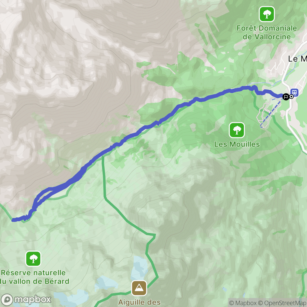 Vallorcine : carte du parcours de randonnée - France