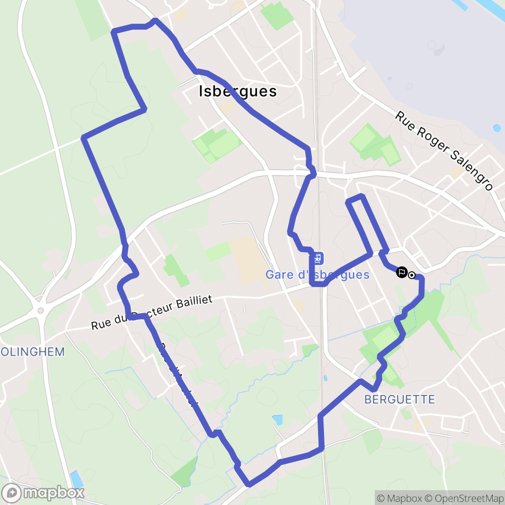 Isbergues : carte du parcours de randonnée - France