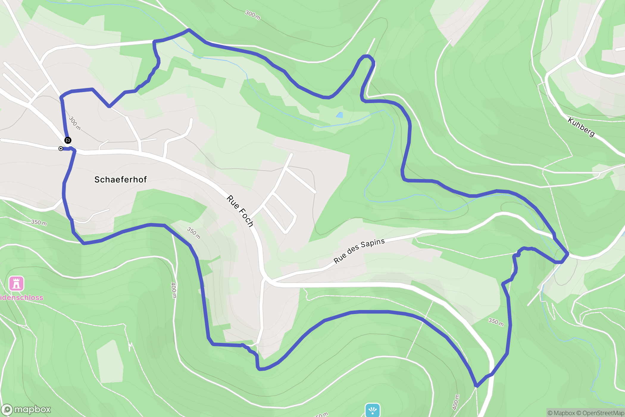 Dabo : carte du parcours de randonnée - France