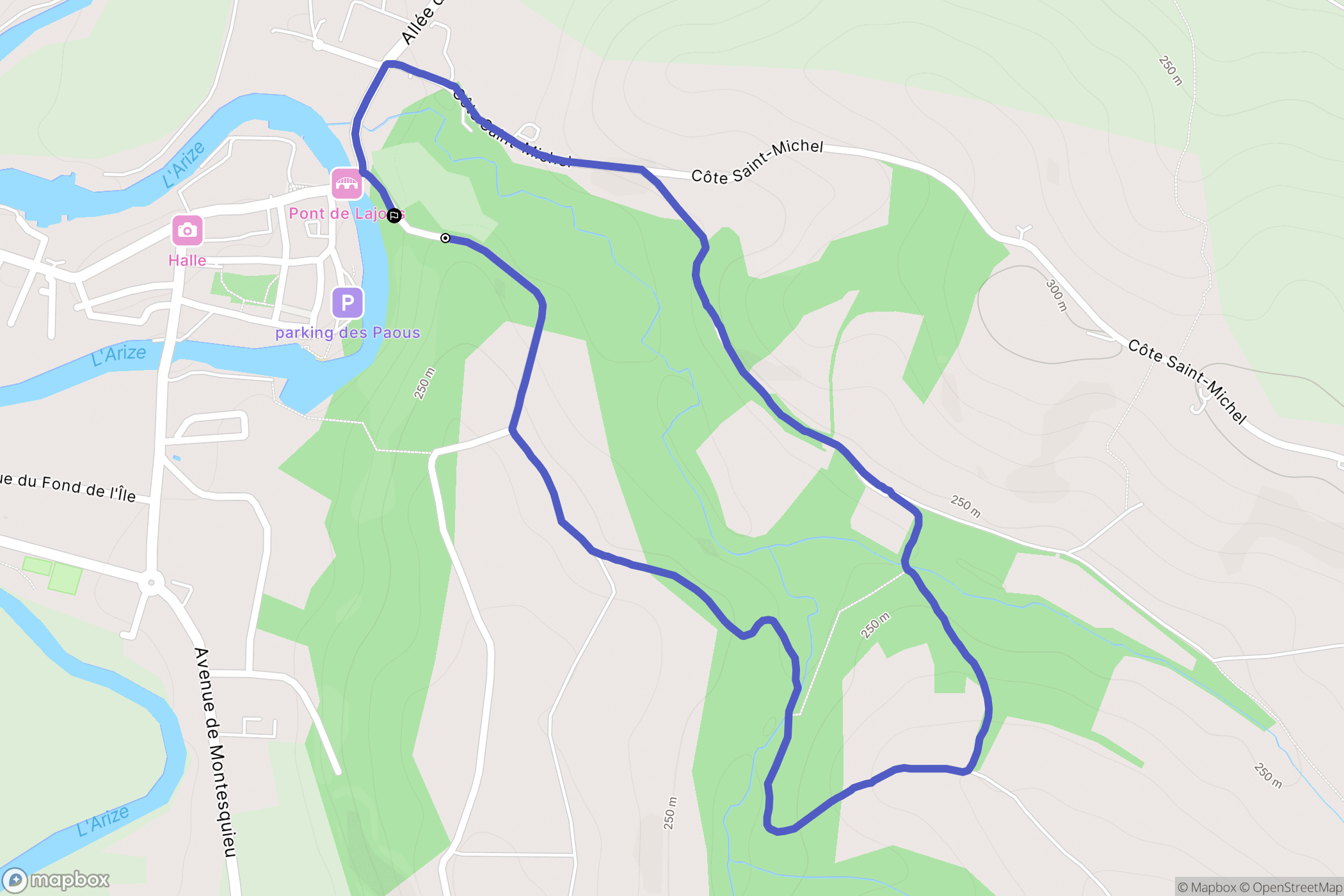 Rieux-Volvestre : carte du parcours de randonnée - France