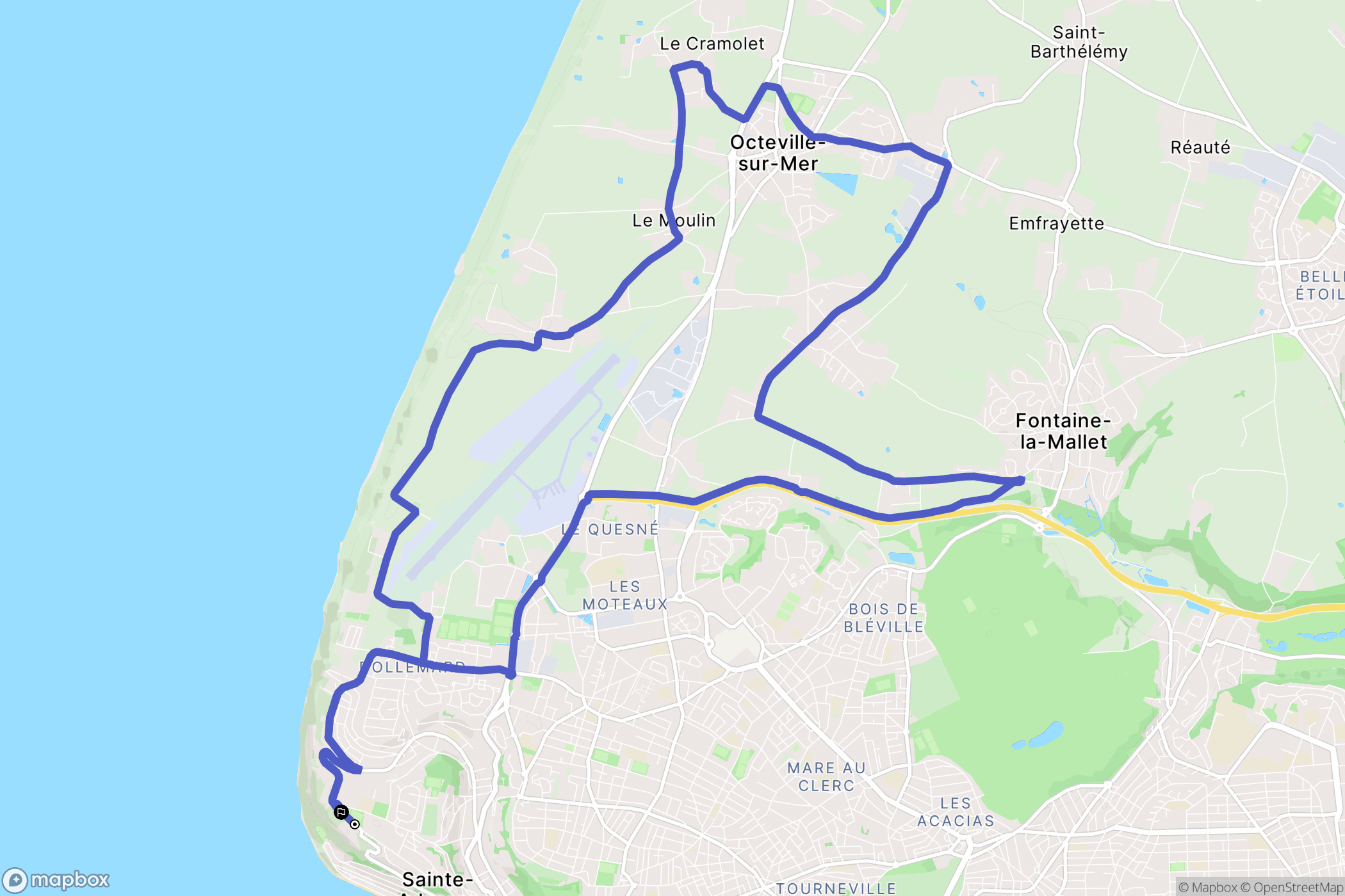 Sainte-Adresse : carte du parcours de randonnée - France