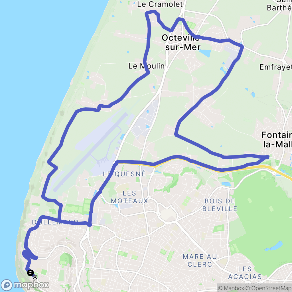 Sainte-Adresse : carte du parcours de randonnée - France