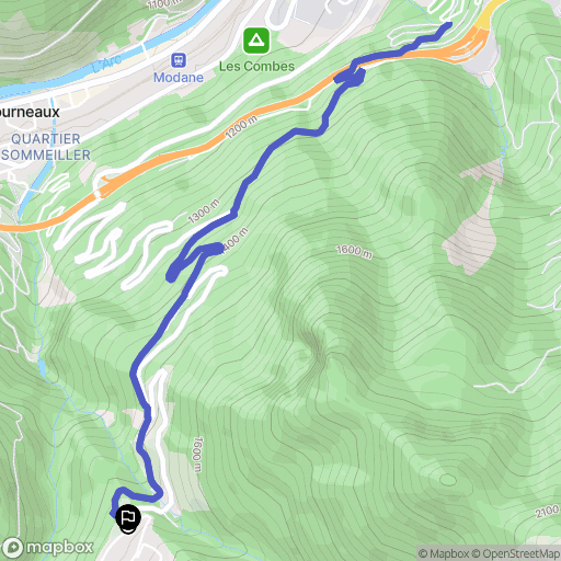 Modane : carte du parcours de randonnée - France