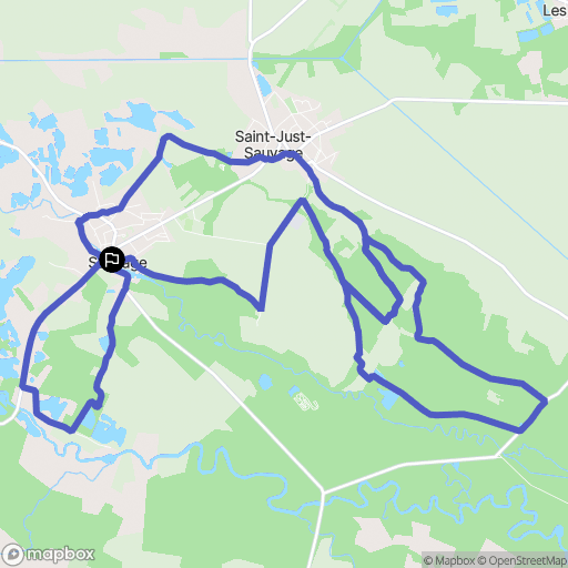 Saint-Just-Sauvage : carte du parcours de randonnée - France