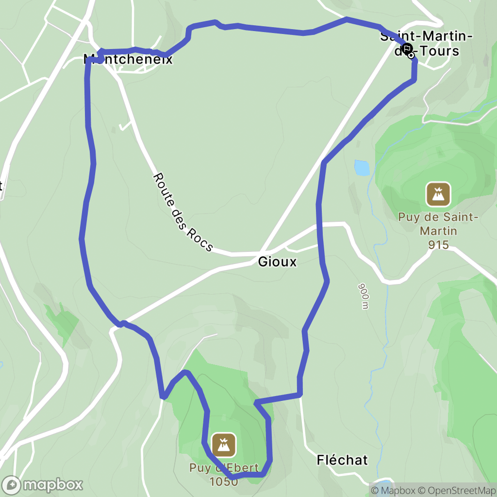 Rochefort-Montagne : carte du parcours de randonnée - France