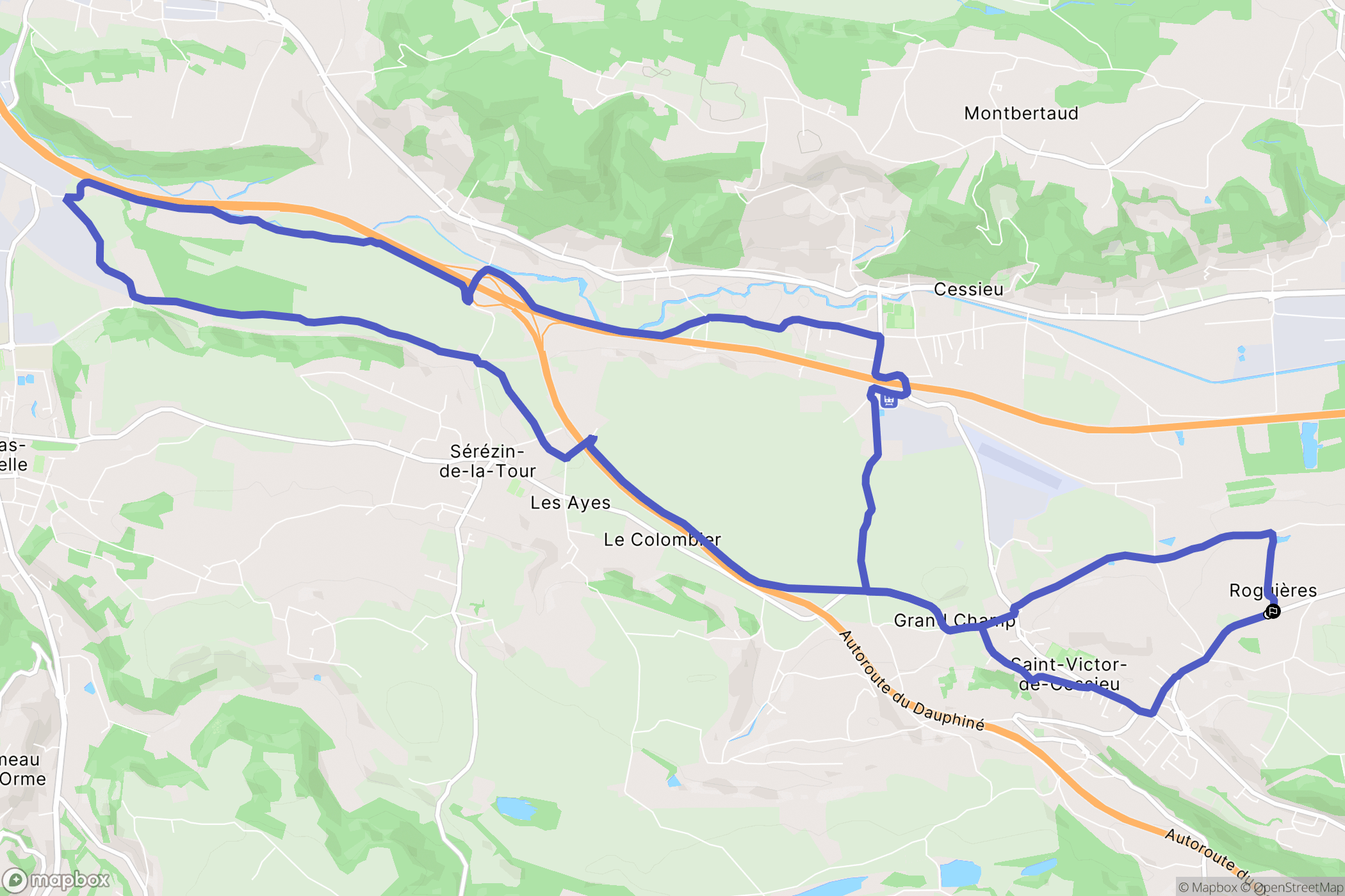 Saint-Victor-de-Cessieu : carte du parcours de randonnée - France