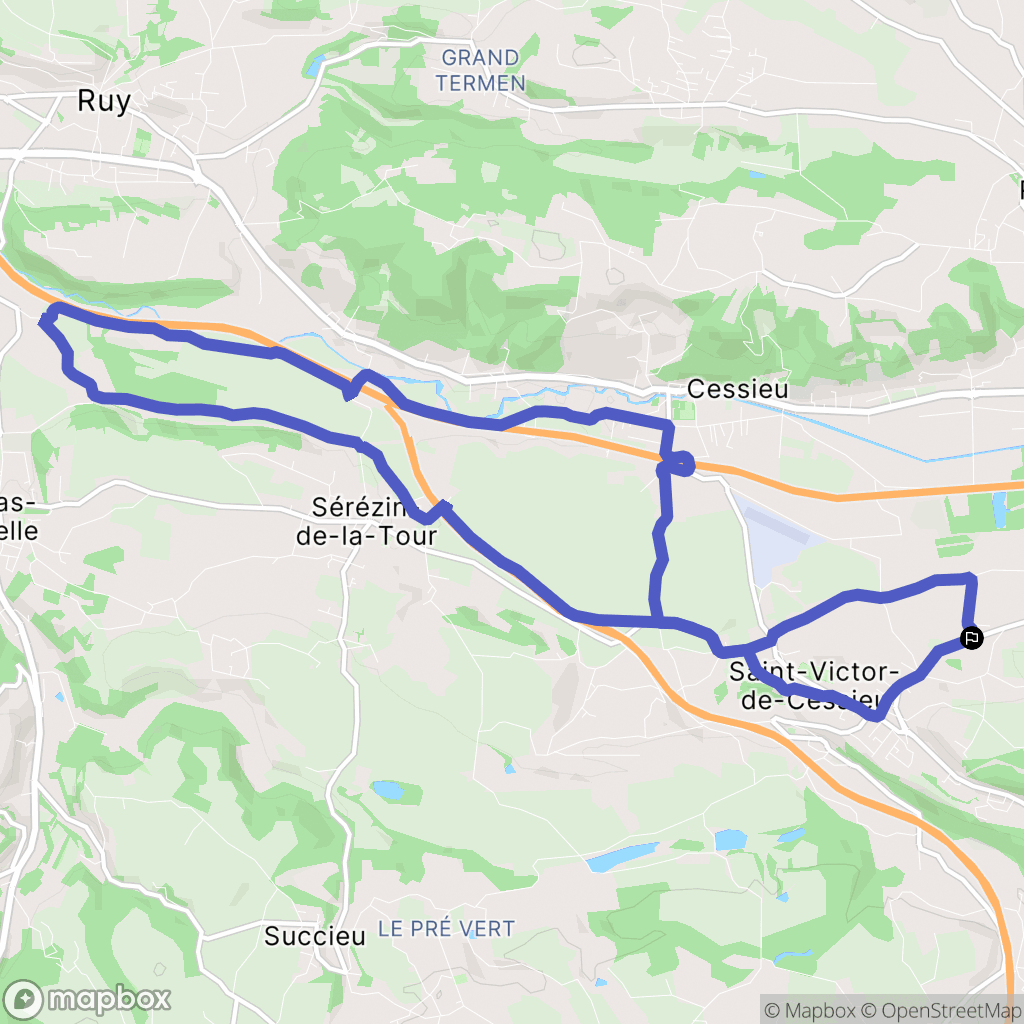 Saint-Victor-de-Cessieu : carte du parcours de randonnée - France