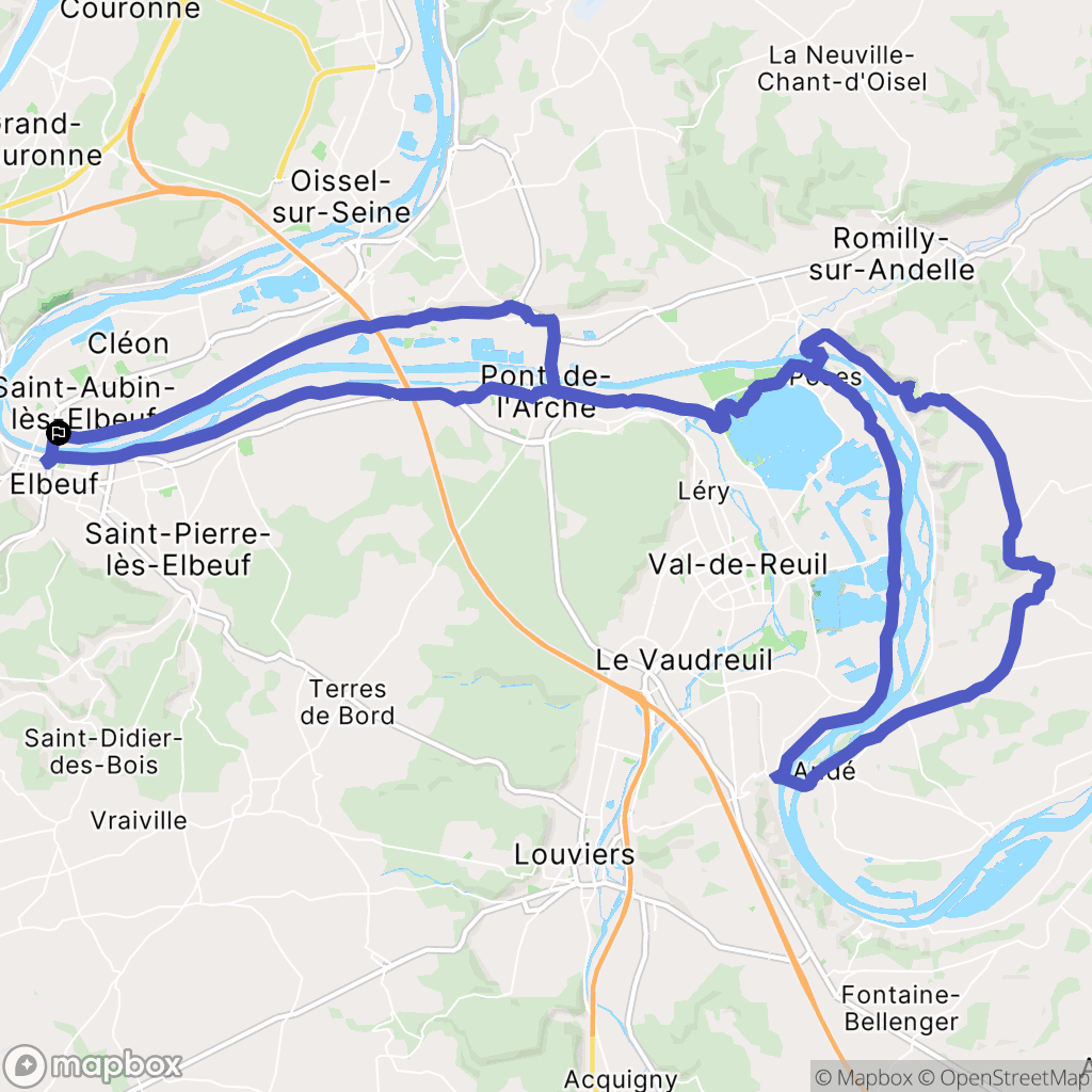 Saint-Aubin-lès-Elbeuf : carte du parcours de randonnée - France