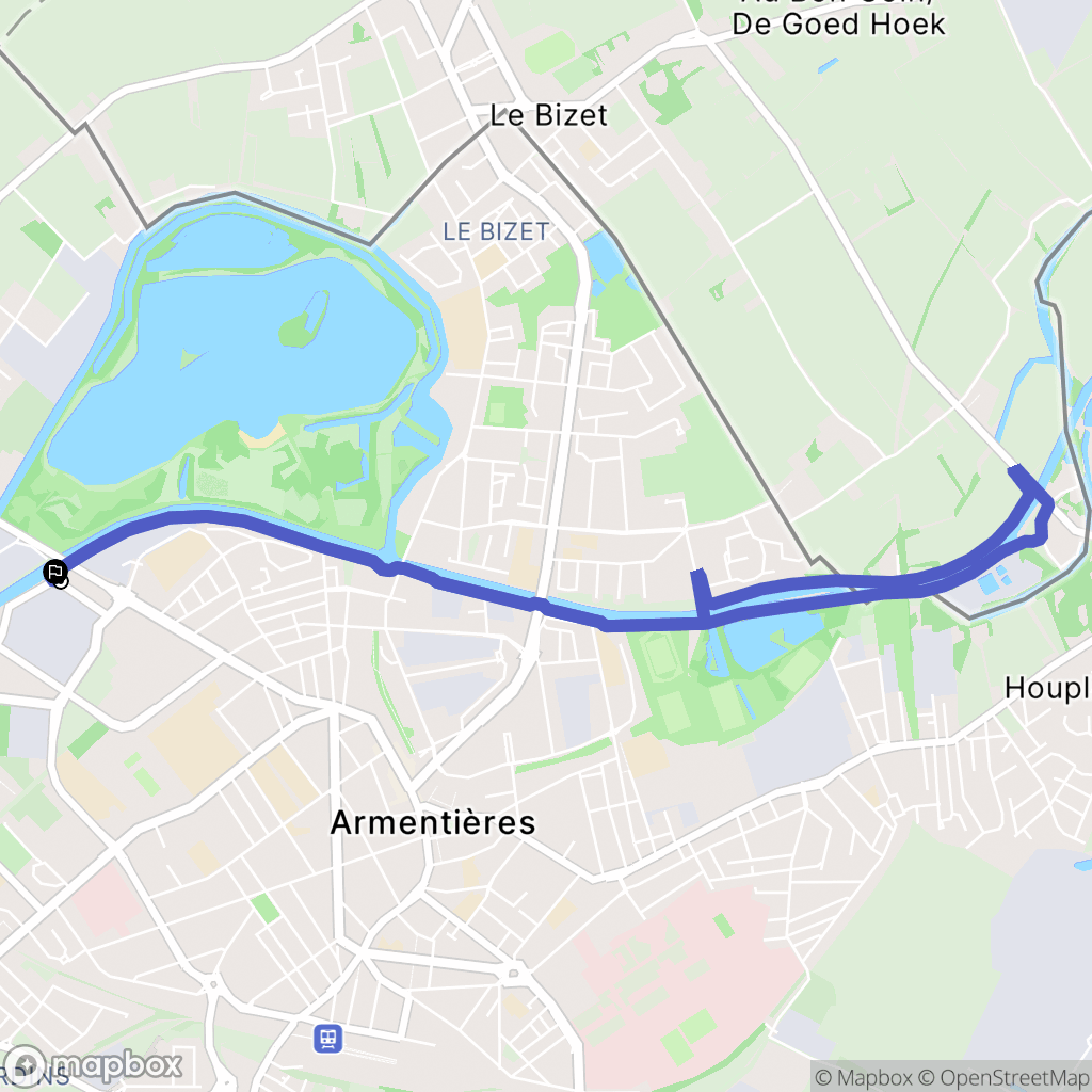 Armentières : carte du parcours de randonnée - France