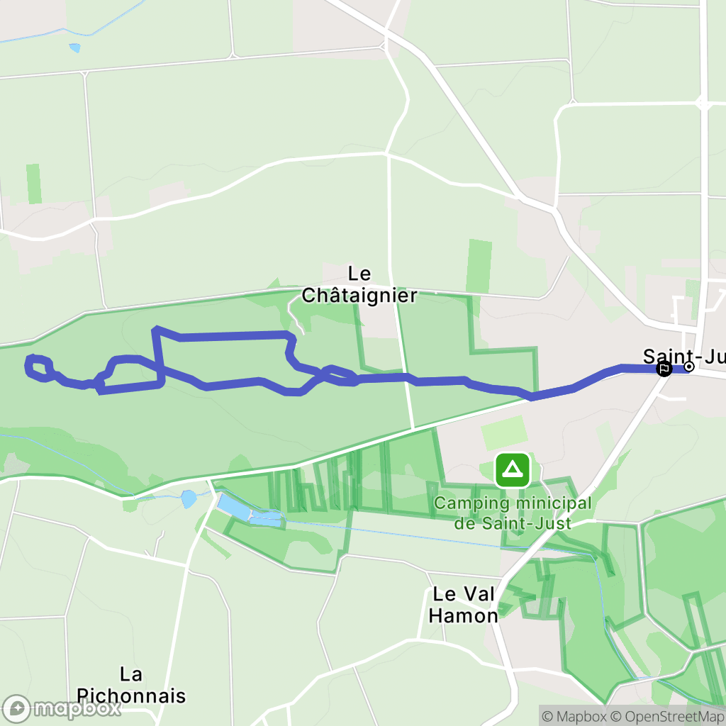 Saint-Just : carte du parcours de randonnée - France