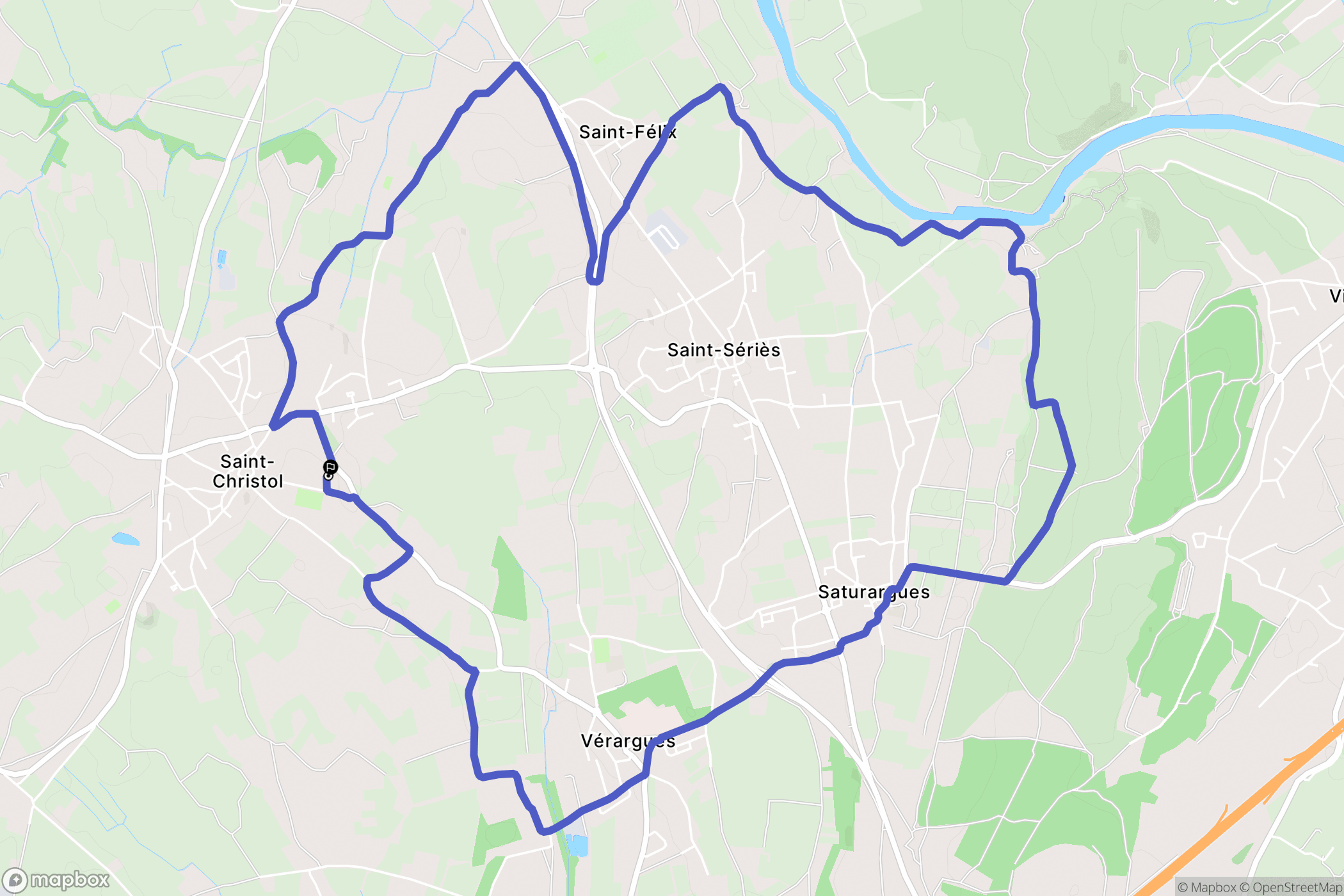 Entre-Vignes : carte du parcours de randonnée - France