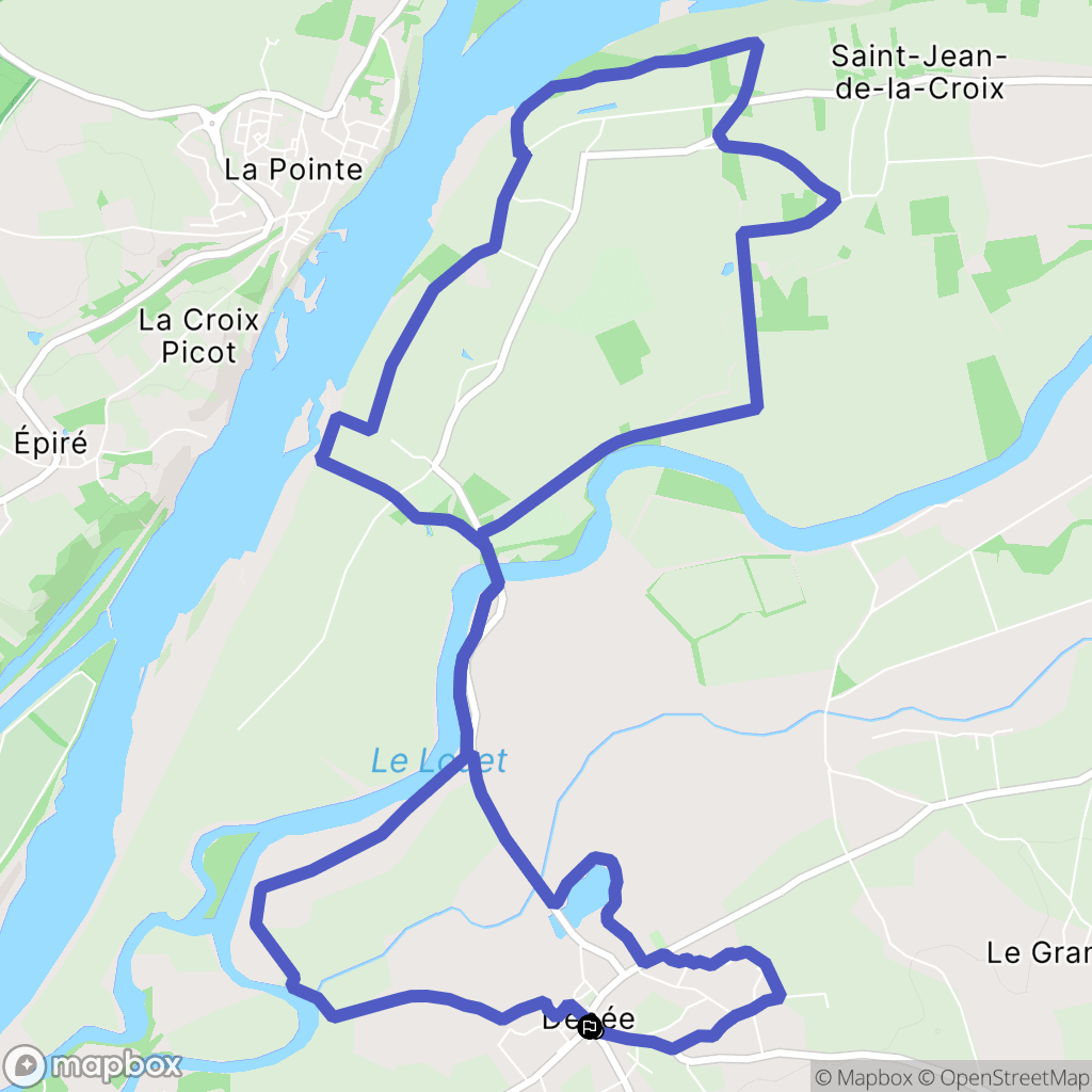 Denée : carte du parcours de randonnée - France