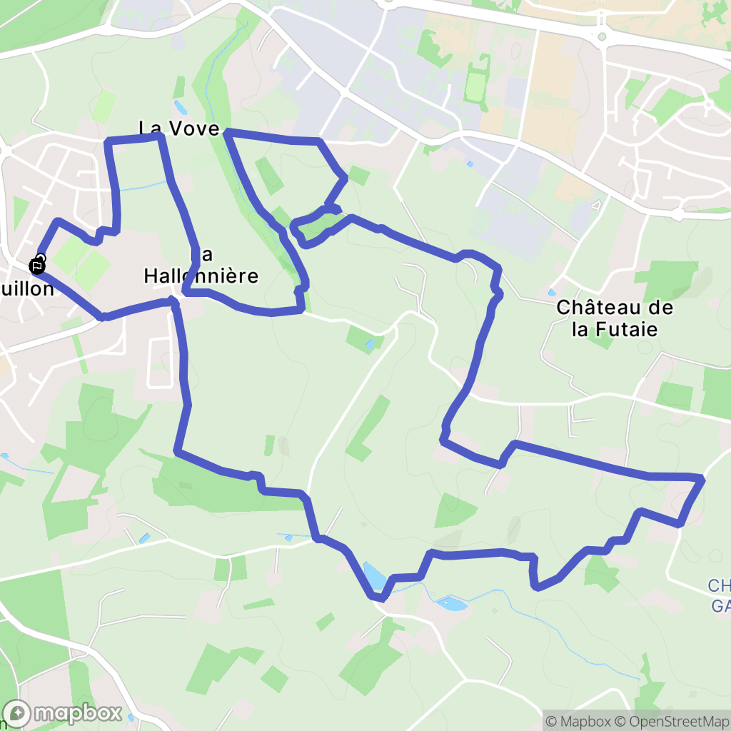 Rouillon : carte du parcours de randonnée - France