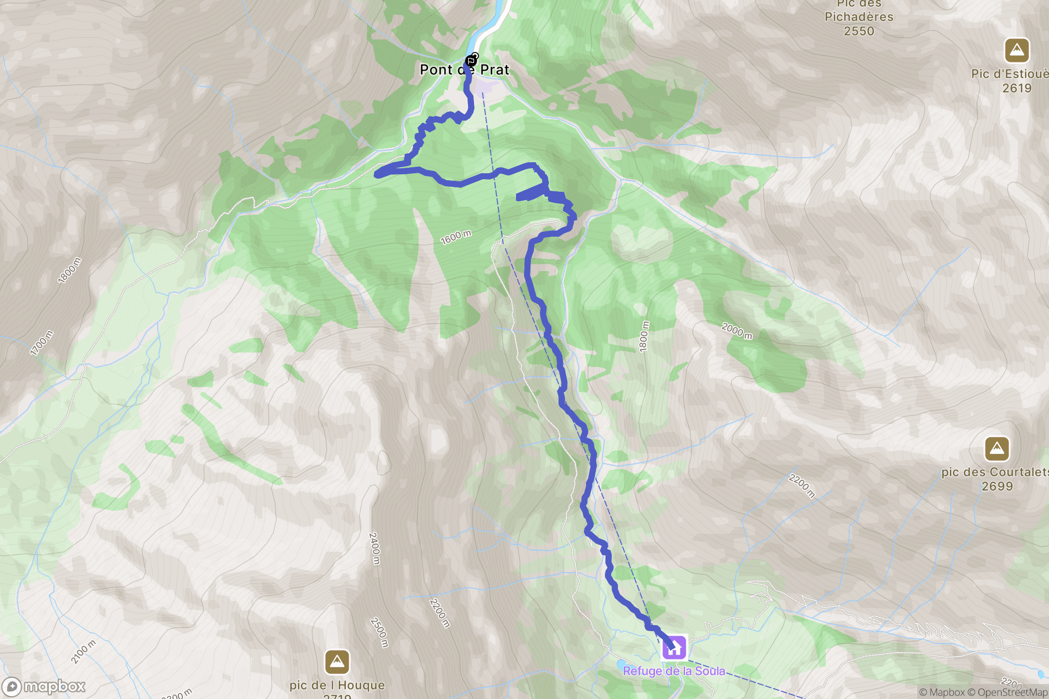 Génos : carte du parcours de randonnée - France