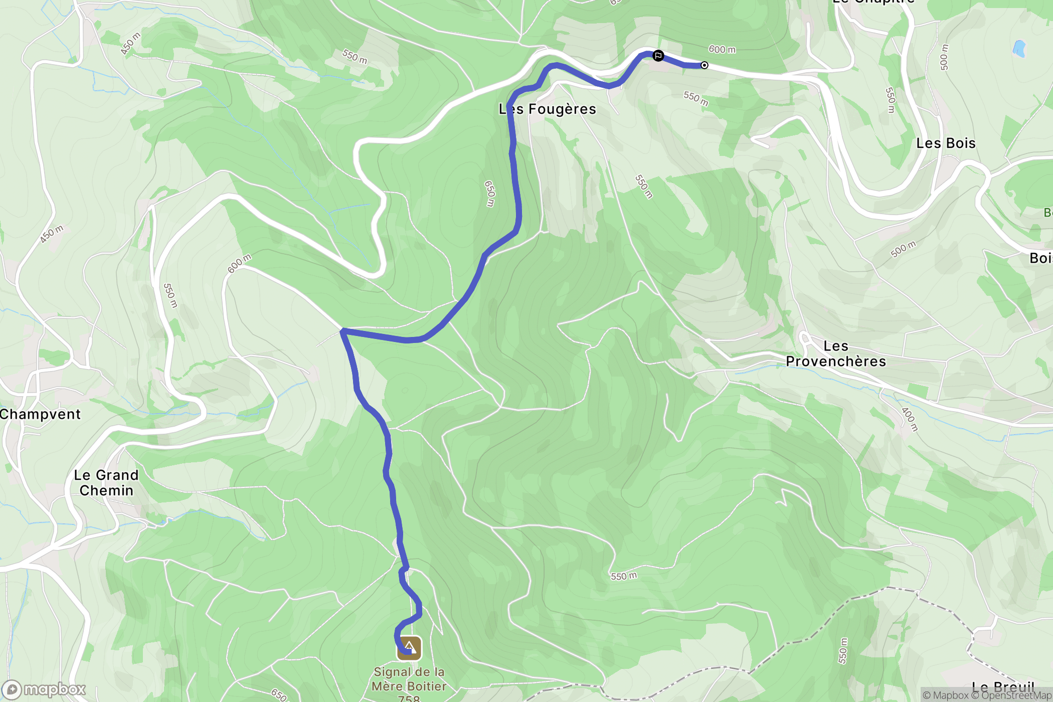 Serrières : carte du parcours de randonnée - France