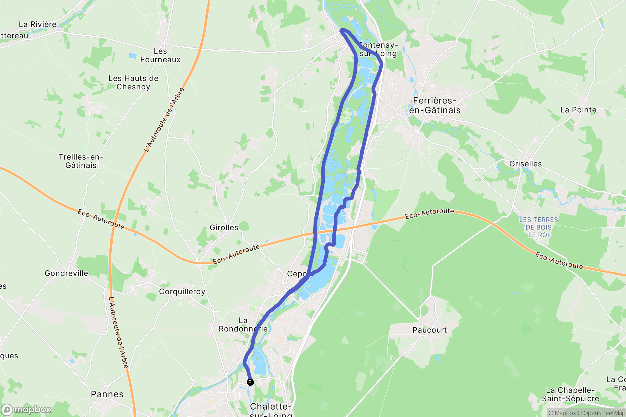 Châlette-sur-Loing : carte du parcours de randonnée - France