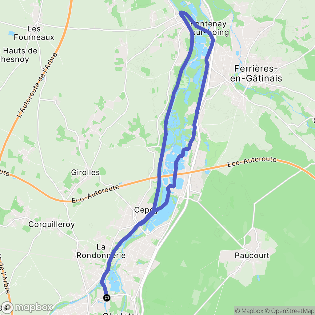 Châlette-sur-Loing : carte du parcours de randonnée - France