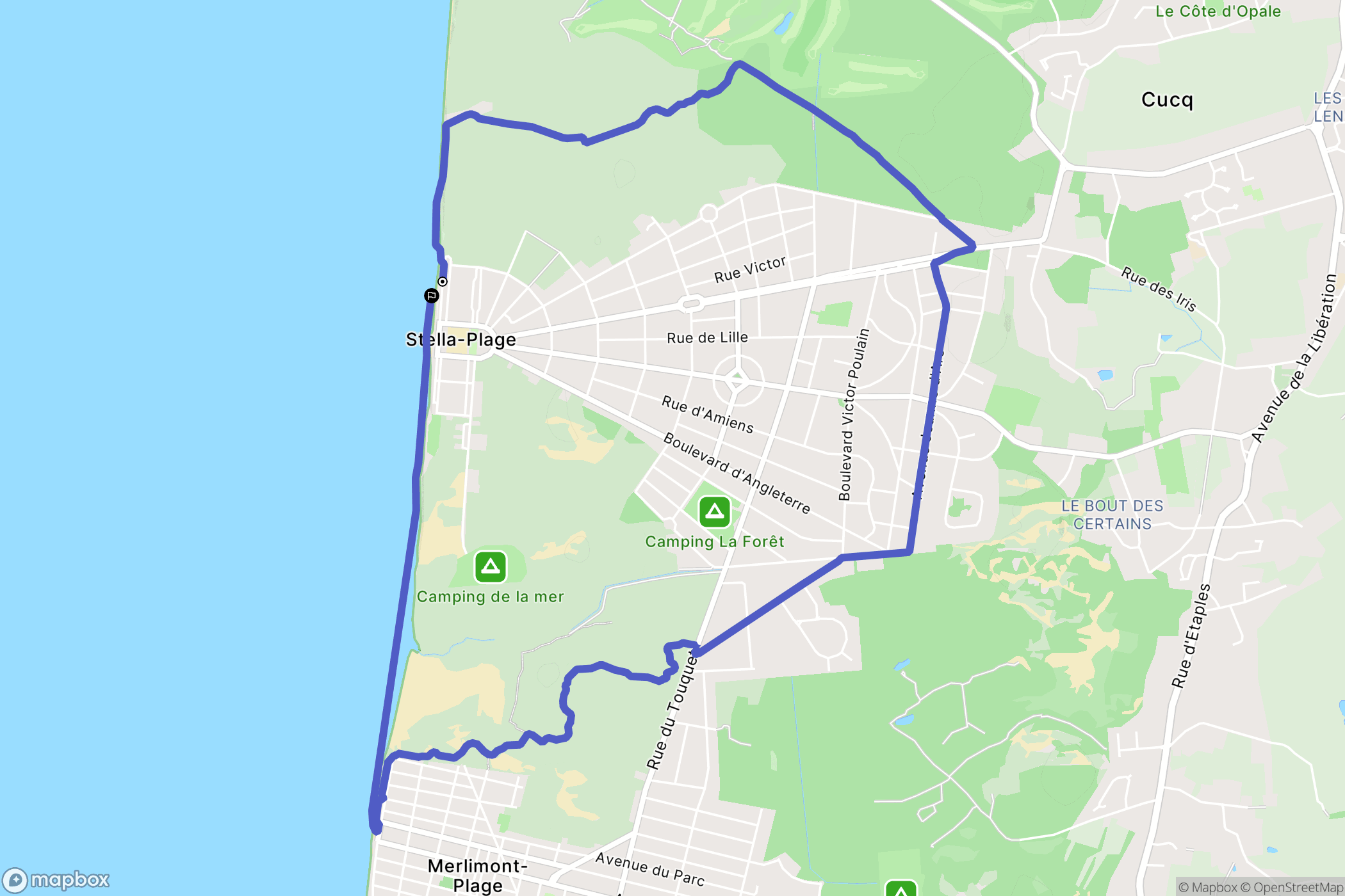 Cucq : carte du parcours de randonnée - France