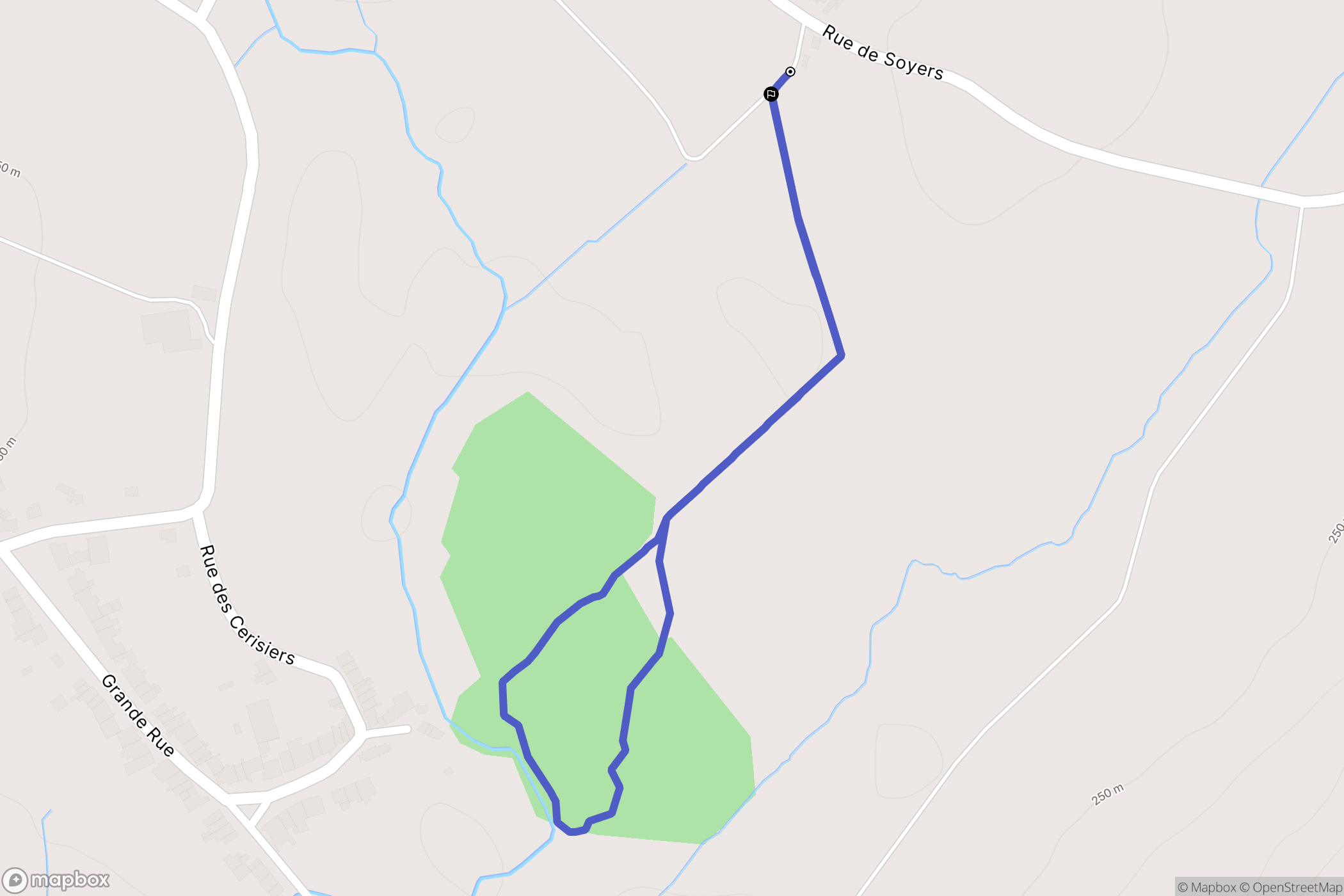 Chézeaux : carte du parcours de randonnée - France