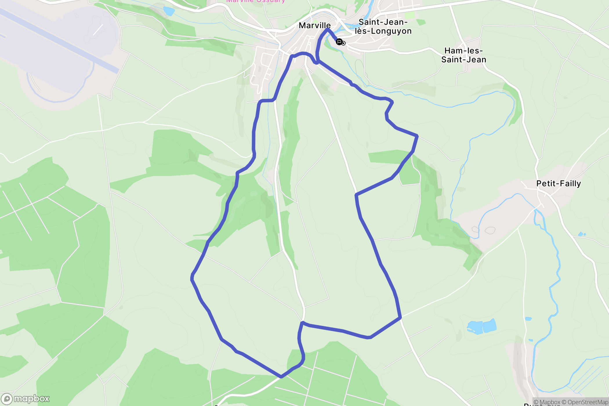 Saint-Jean-lès-Longuyon : carte du parcours de randonnée - France