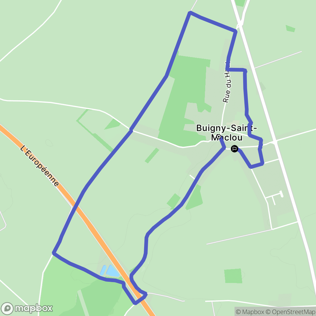 Buigny-Saint-Maclou : carte du parcours de randonnée - France