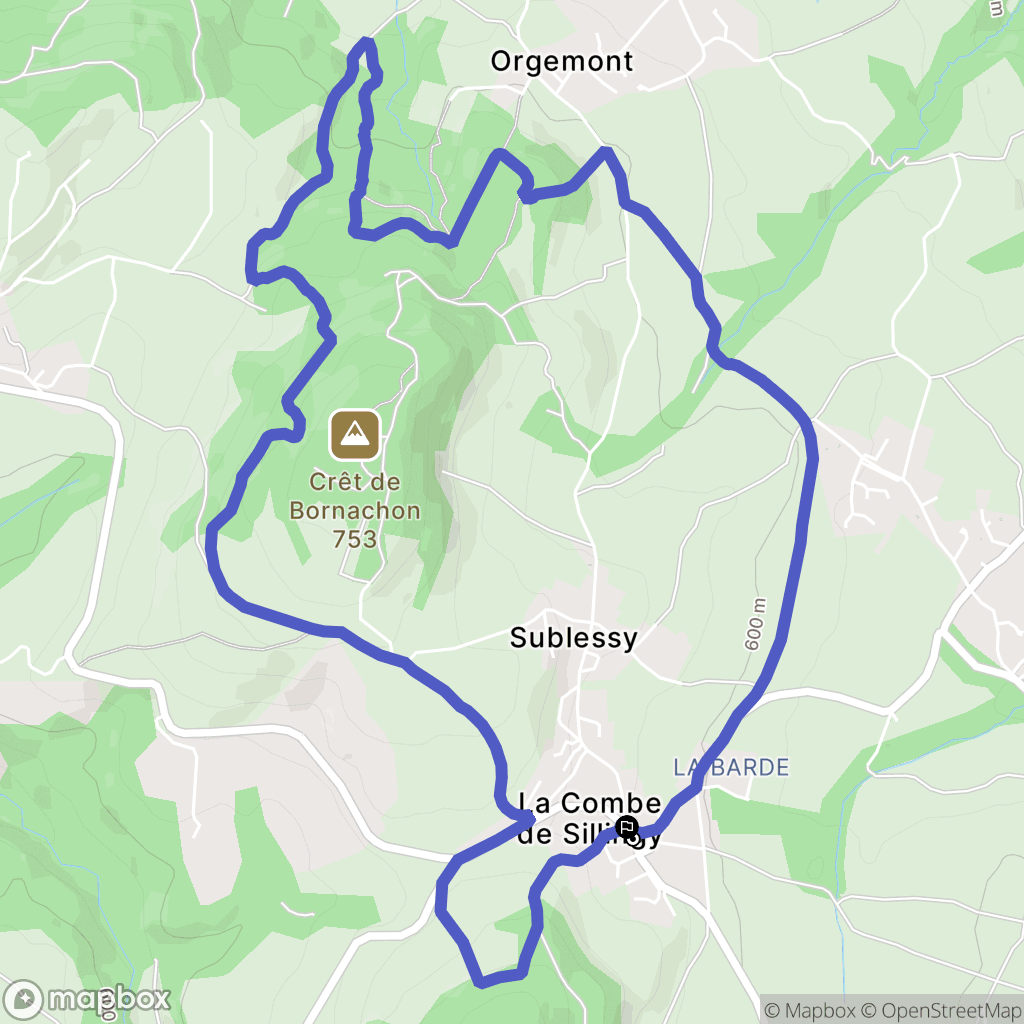Sillingy : carte du parcours de randonnée - France