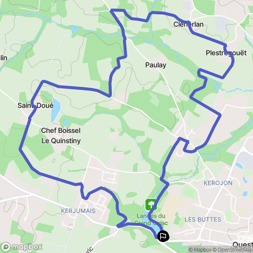 Questembert : carte du parcours de randonnée - France