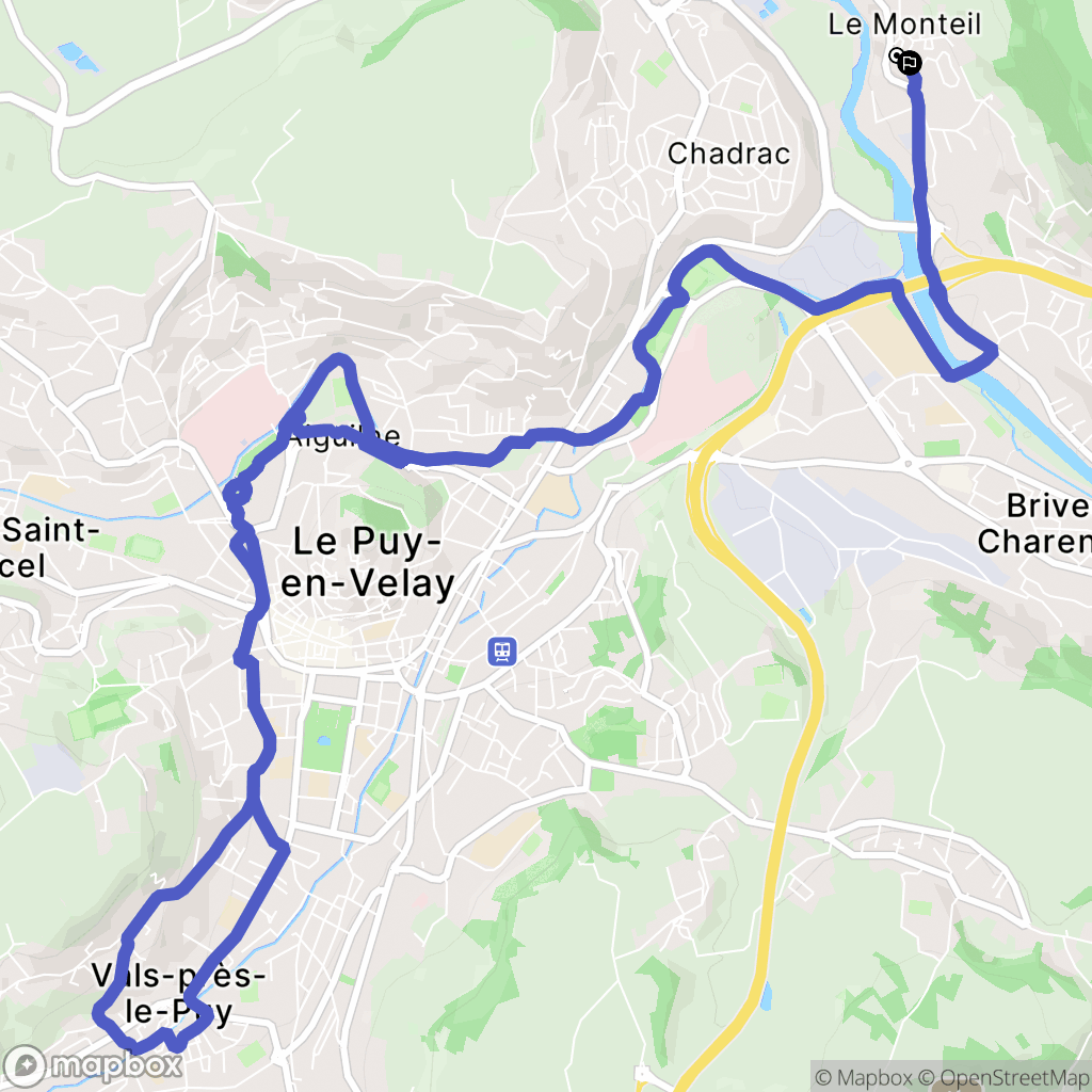 Le Monteil : carte du parcours de randonnée - France