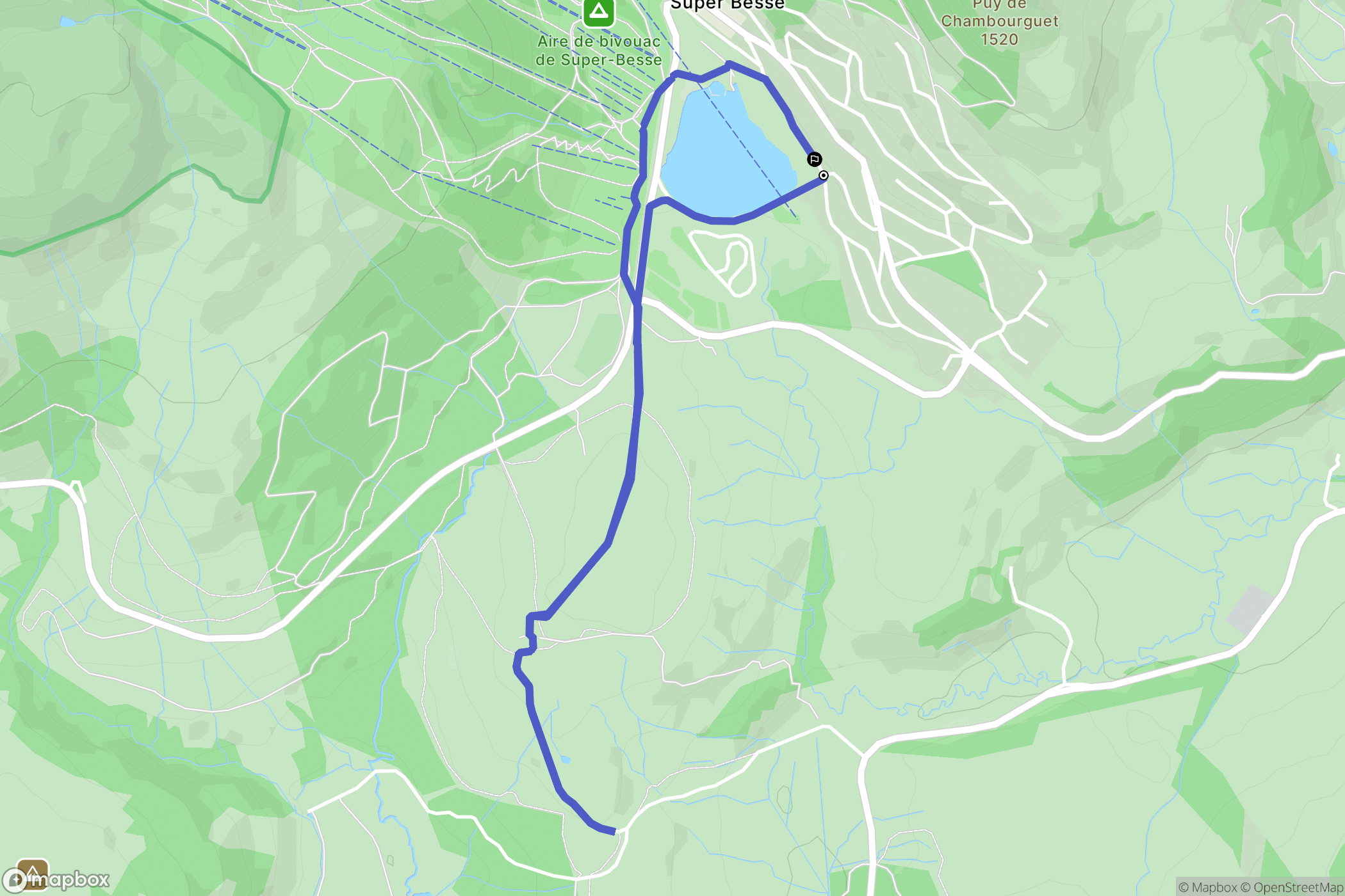 Besse-et-Saint-Anastaise : carte du parcours de randonnée - France