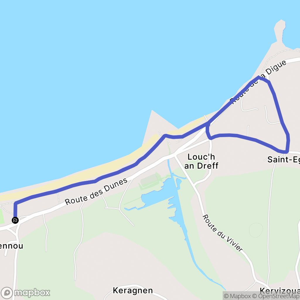Kerlouan : carte du parcours de randonnée - France