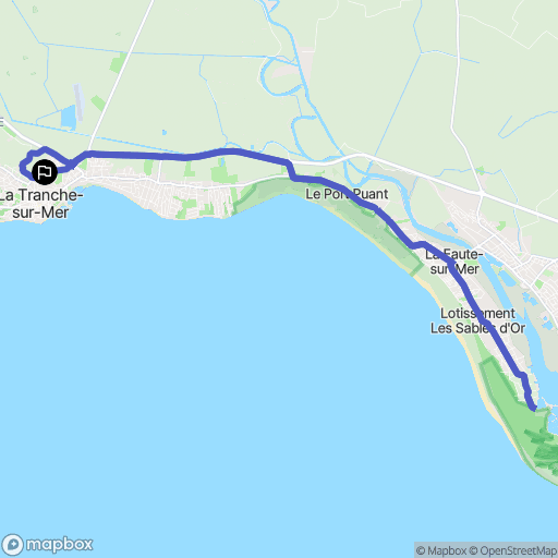 La tranche sur Mer : carte du parcours de randonnée - France