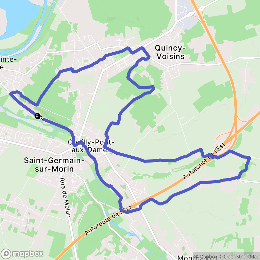 Couilly-Pont-aux-Dames : carte du parcours de randonnée - France