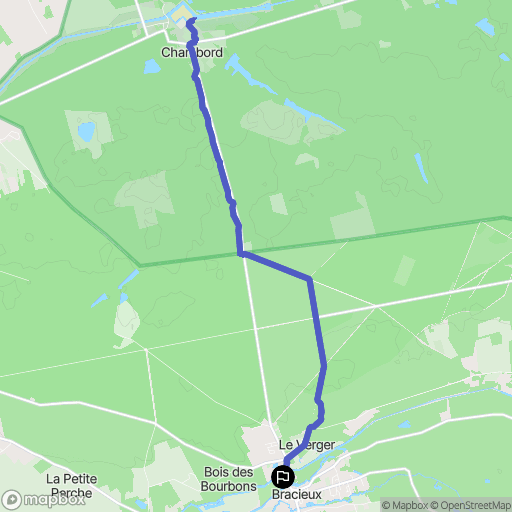 Bracieux : carte du parcours de randonnée - France