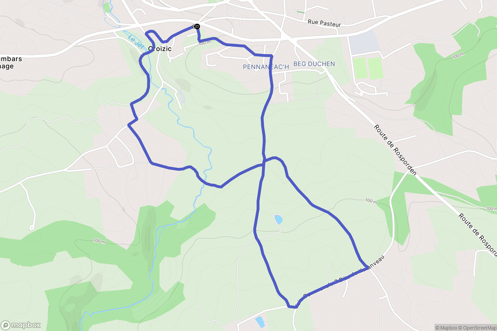 Elliant : carte du parcours de randonnée - France