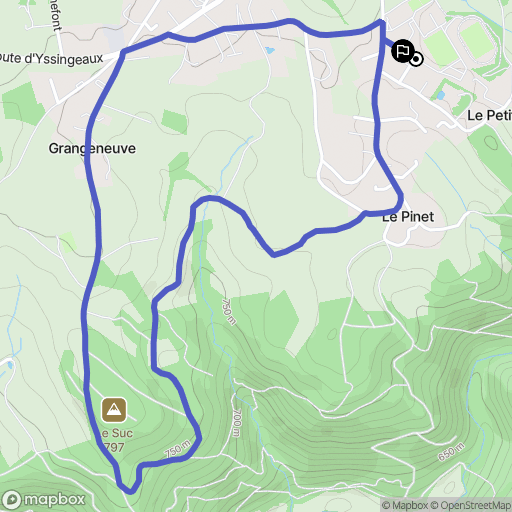 Sainte-Sigolène : carte du parcours de randonnée - France