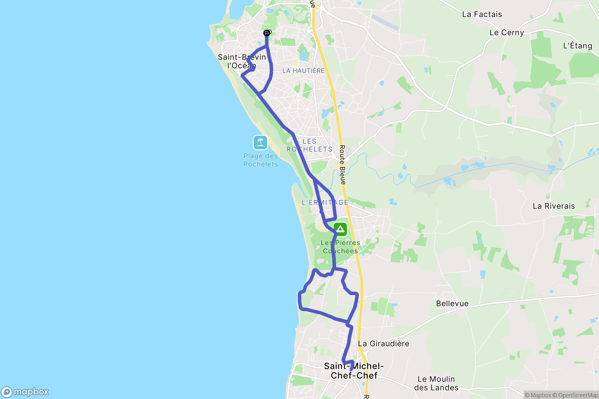 Saint-Brevin-les-Pins : carte du parcours de randonnée - France