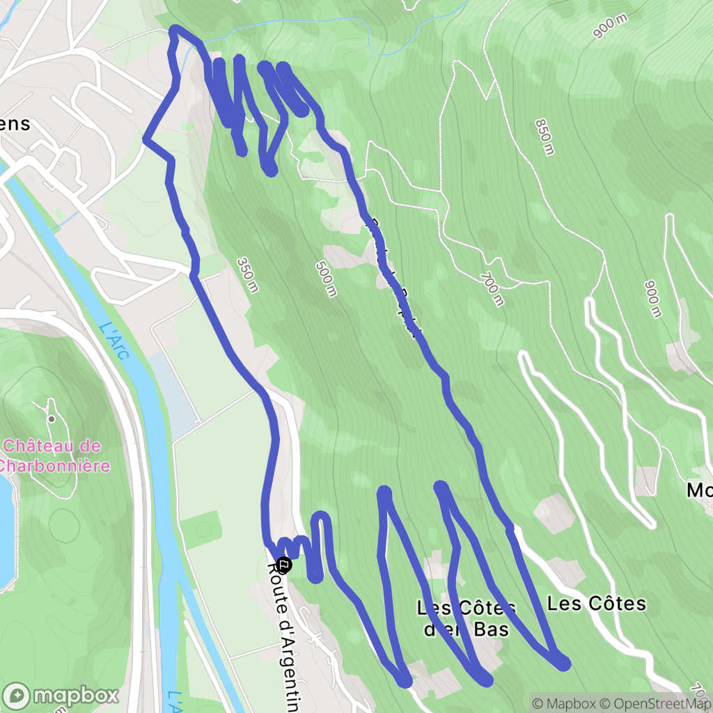 Val-d'Arc : carte du parcours de randonnée - France
