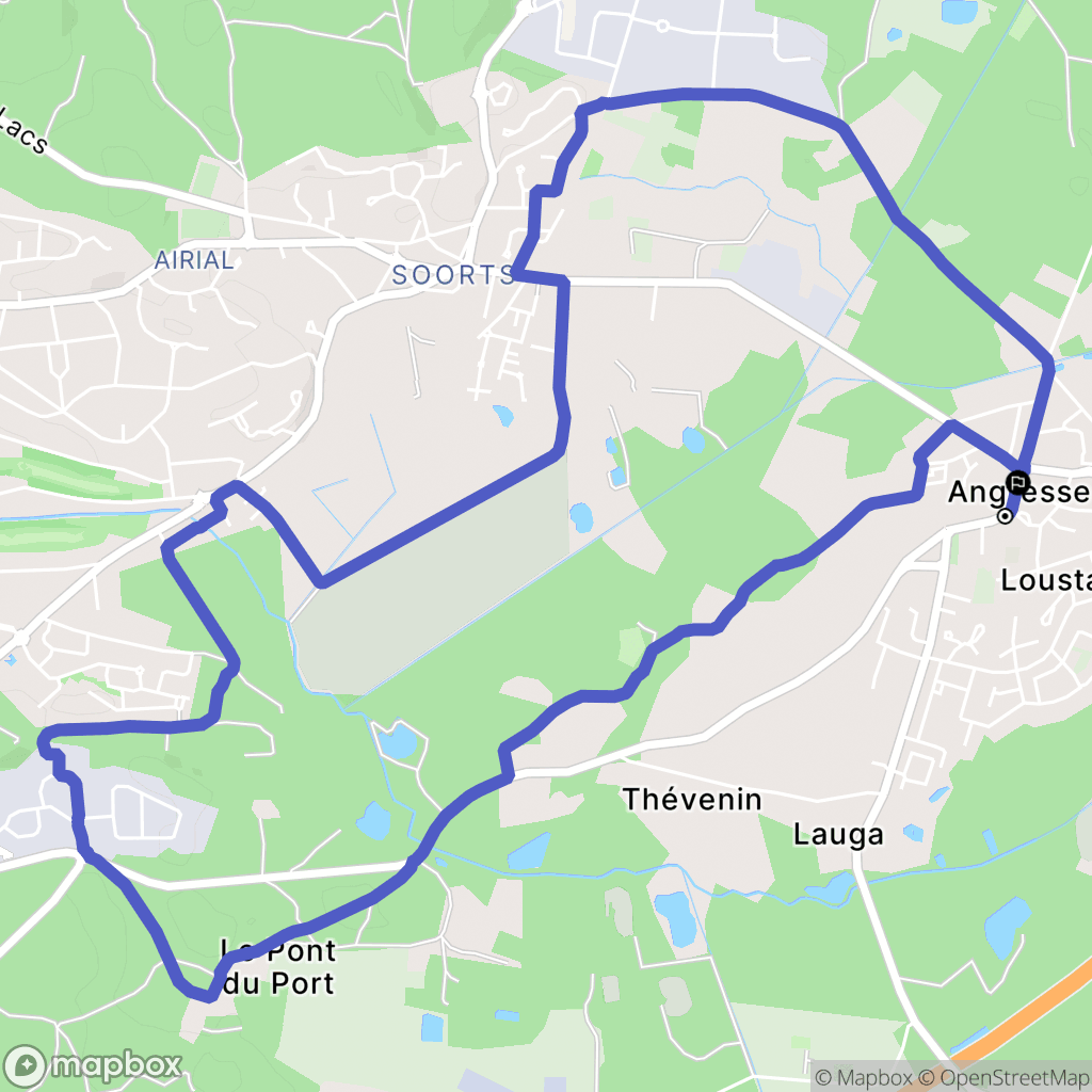 Angresse : carte du parcours de randonnée - France
