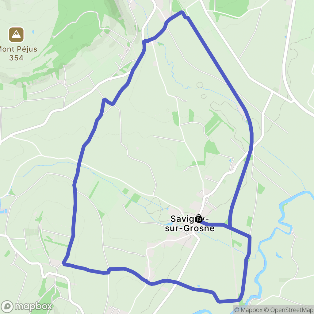 Savigny-sur-Grosne : carte du parcours de randonnée - France