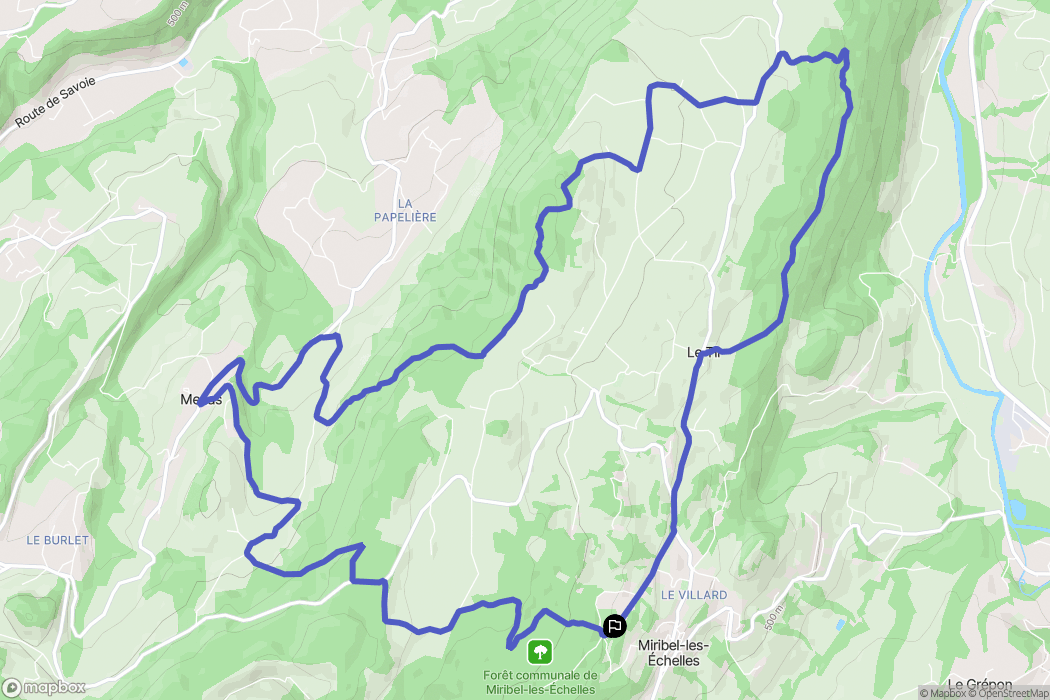 Miribel-les-Échelles : carte du parcours de randonnée - France