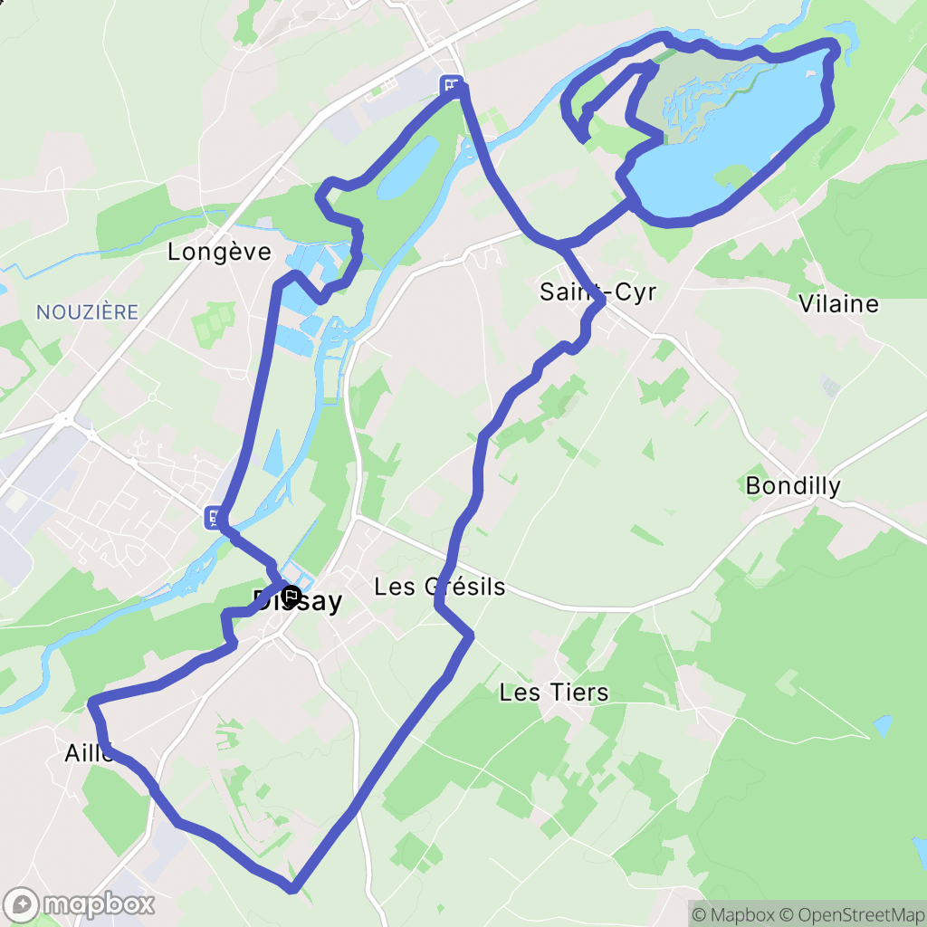 Dissay : carte du parcours de randonnée - France