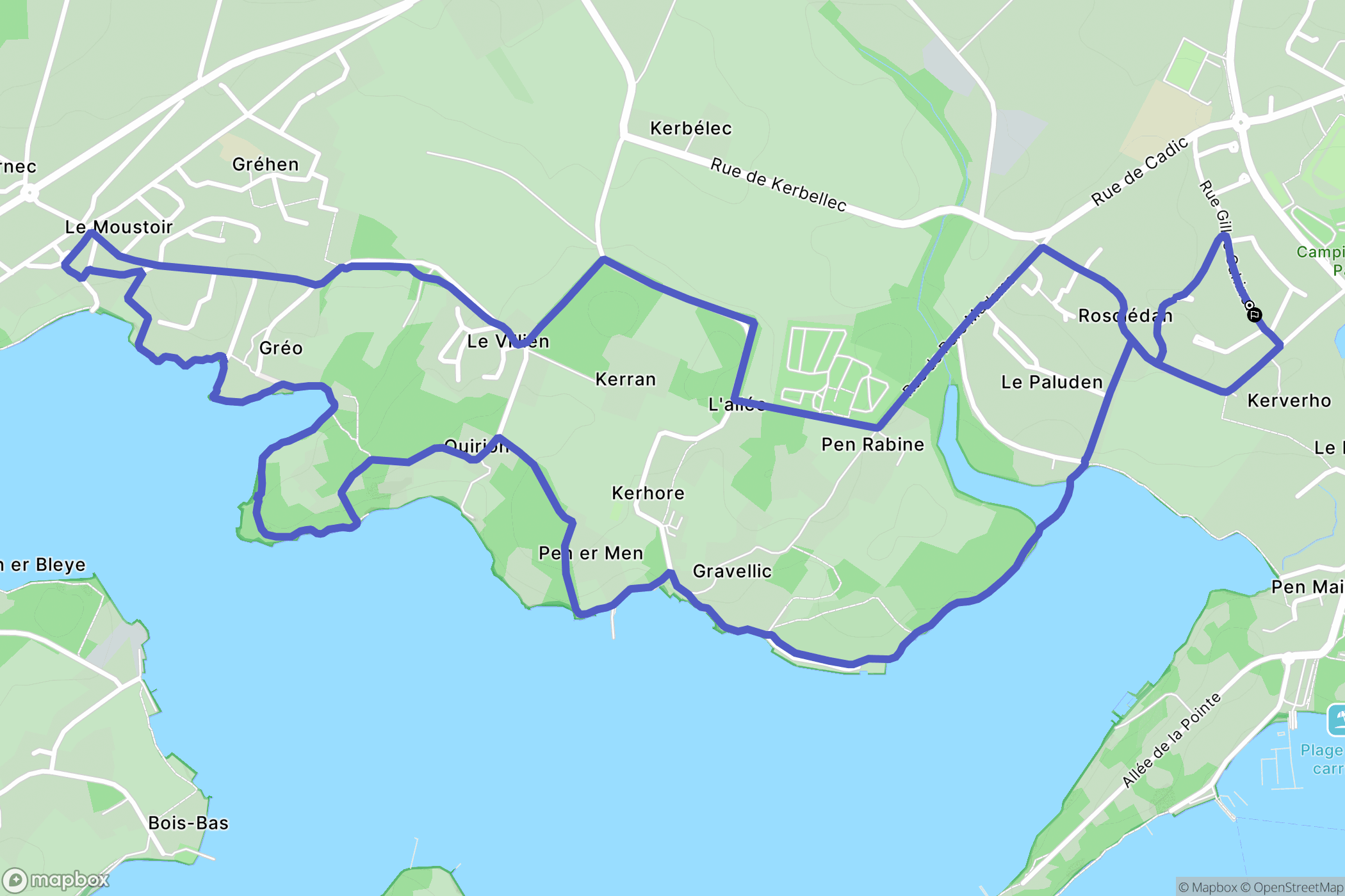 Rosclédan : carte du parcours de randonnée - France