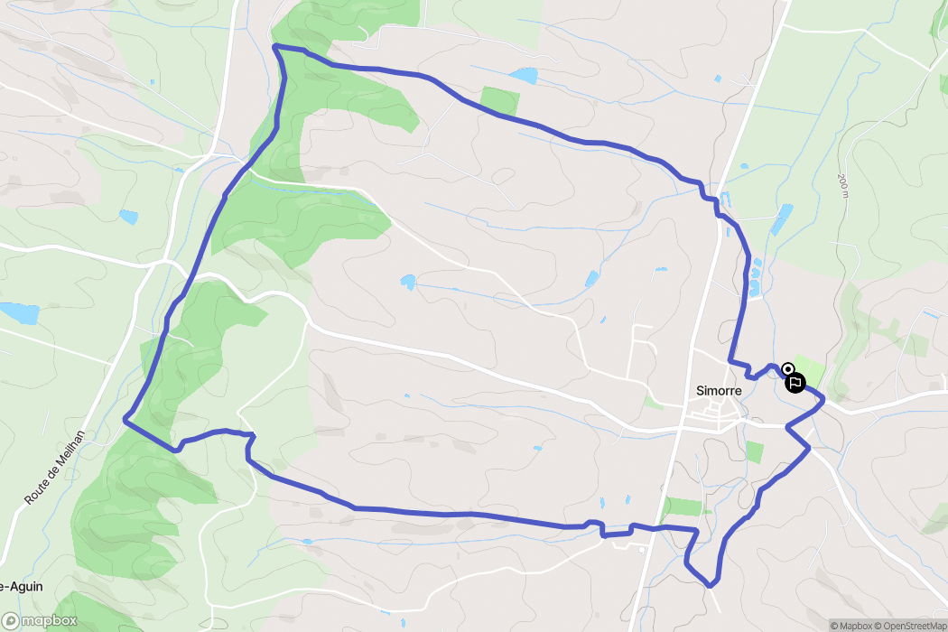 Simorre : carte du parcours de randonnée - France