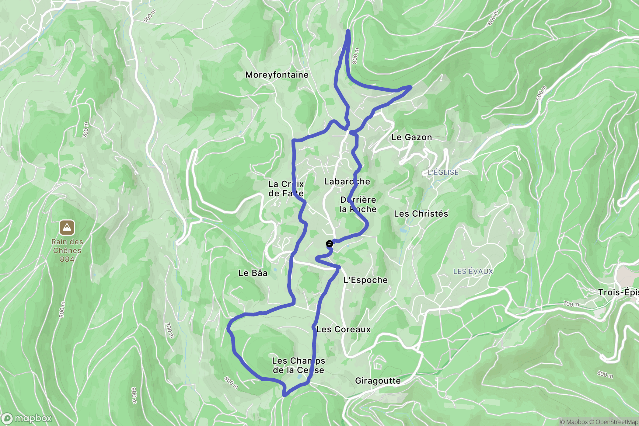 Labaroche : carte du parcours de randonnée - France