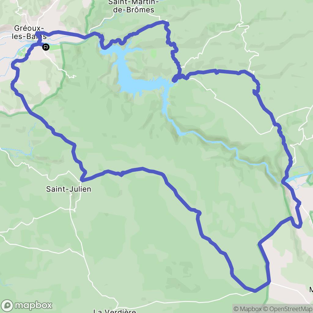 Greoux les bains : carte du parcours de randonnée - France