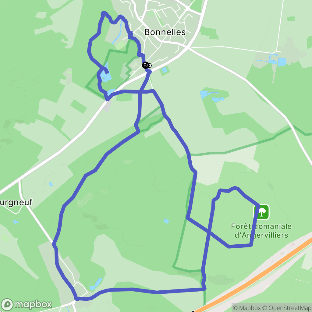 Bonnelles : carte du parcours de randonnée - France