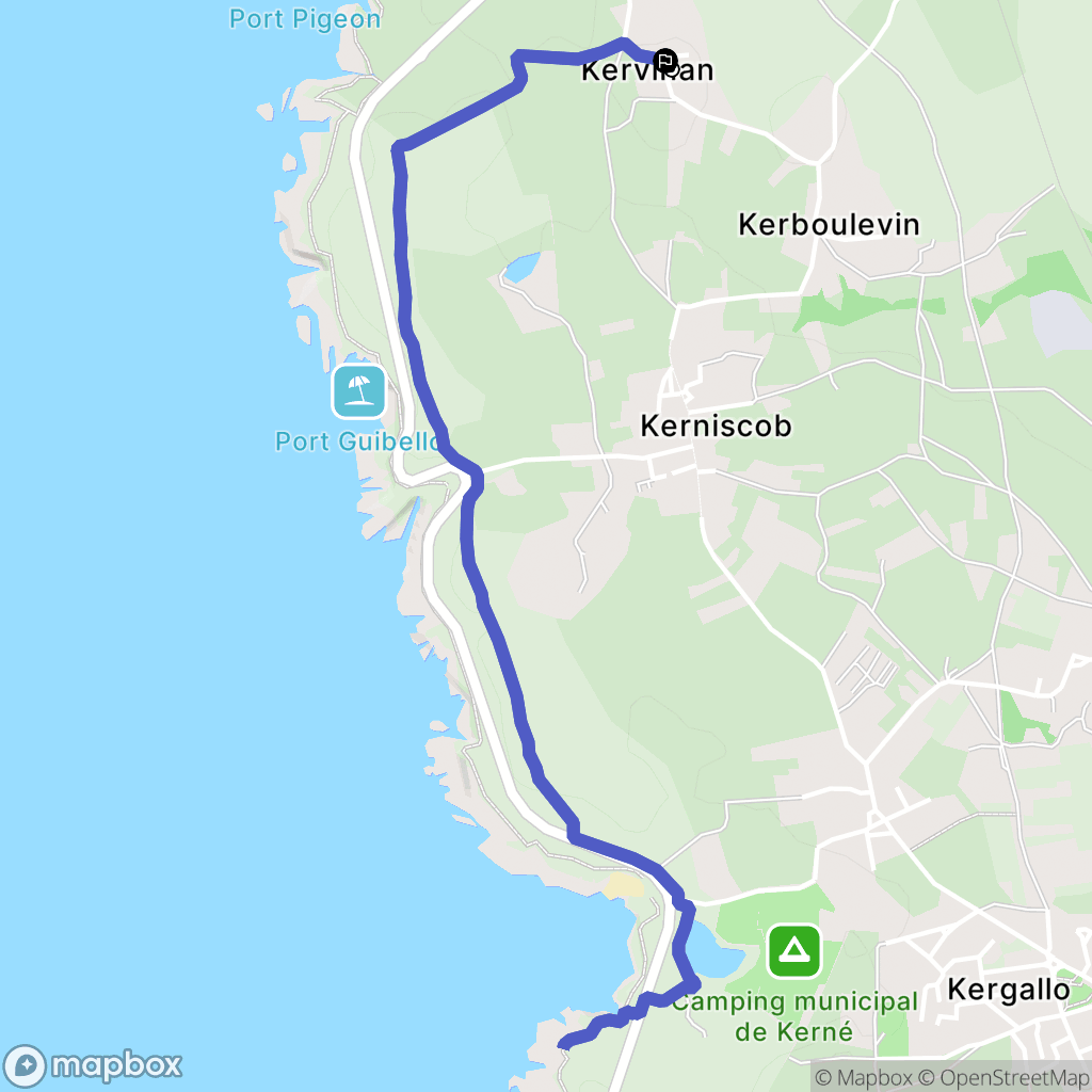 Saint-Pierre-Quiberon : carte du parcours de randonnée - France