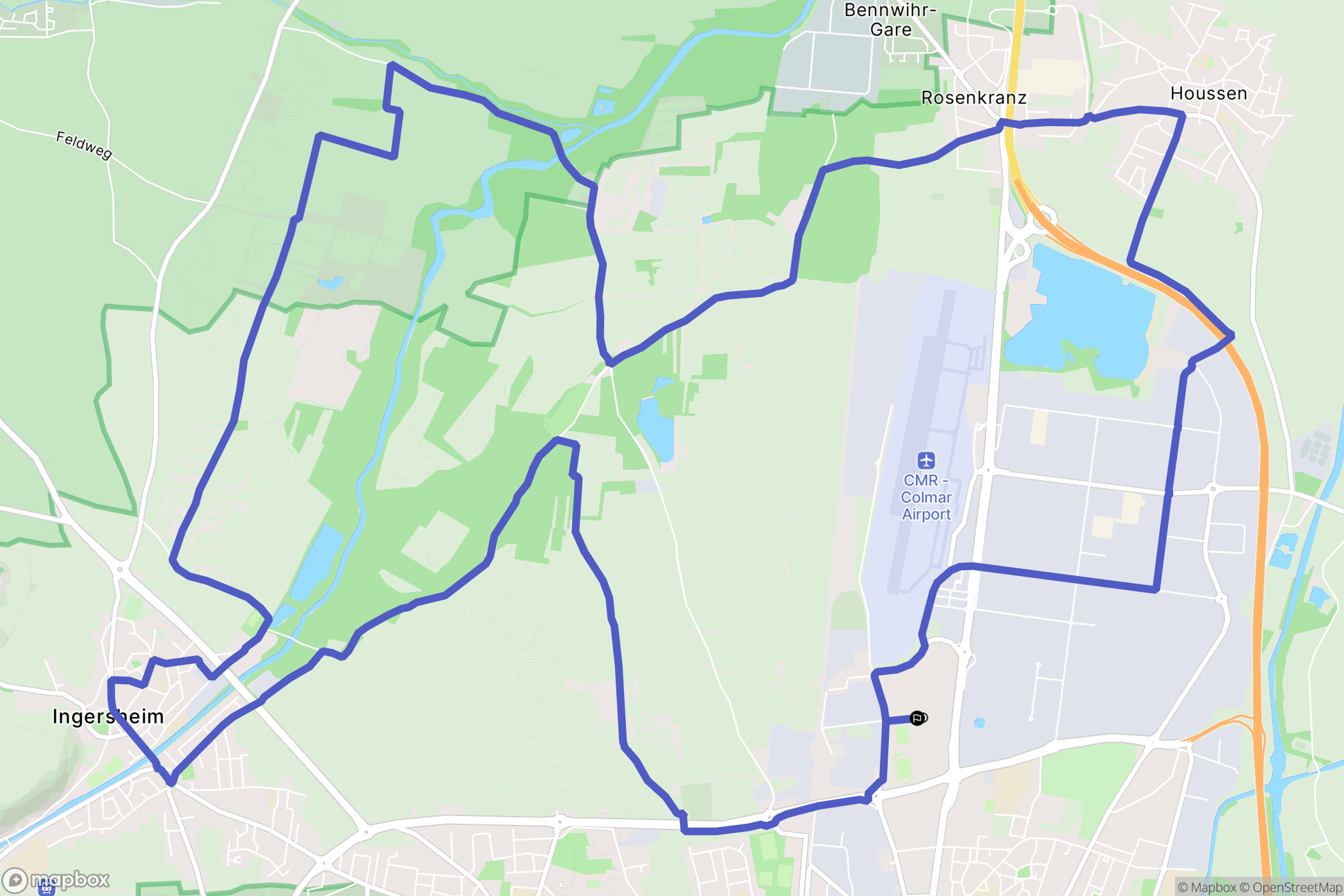 Colmar : carte du parcours de randonnée - France